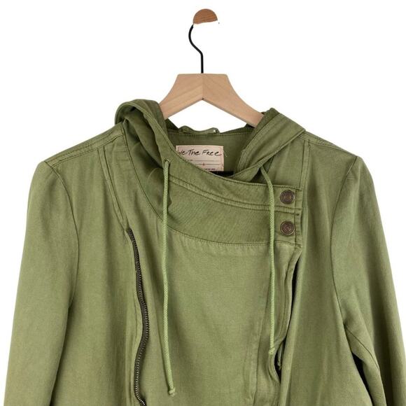 NWT Free People Carmen Moto Jacket Olive Large - Picture 4 of 12